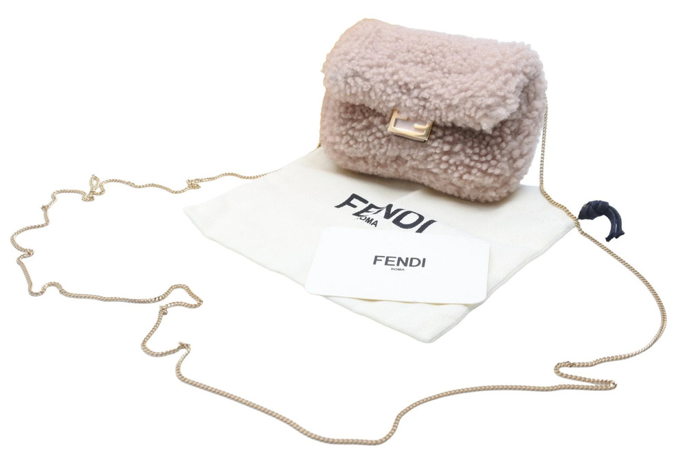 Fendi Shoulder Bag Baguette Beige Strap